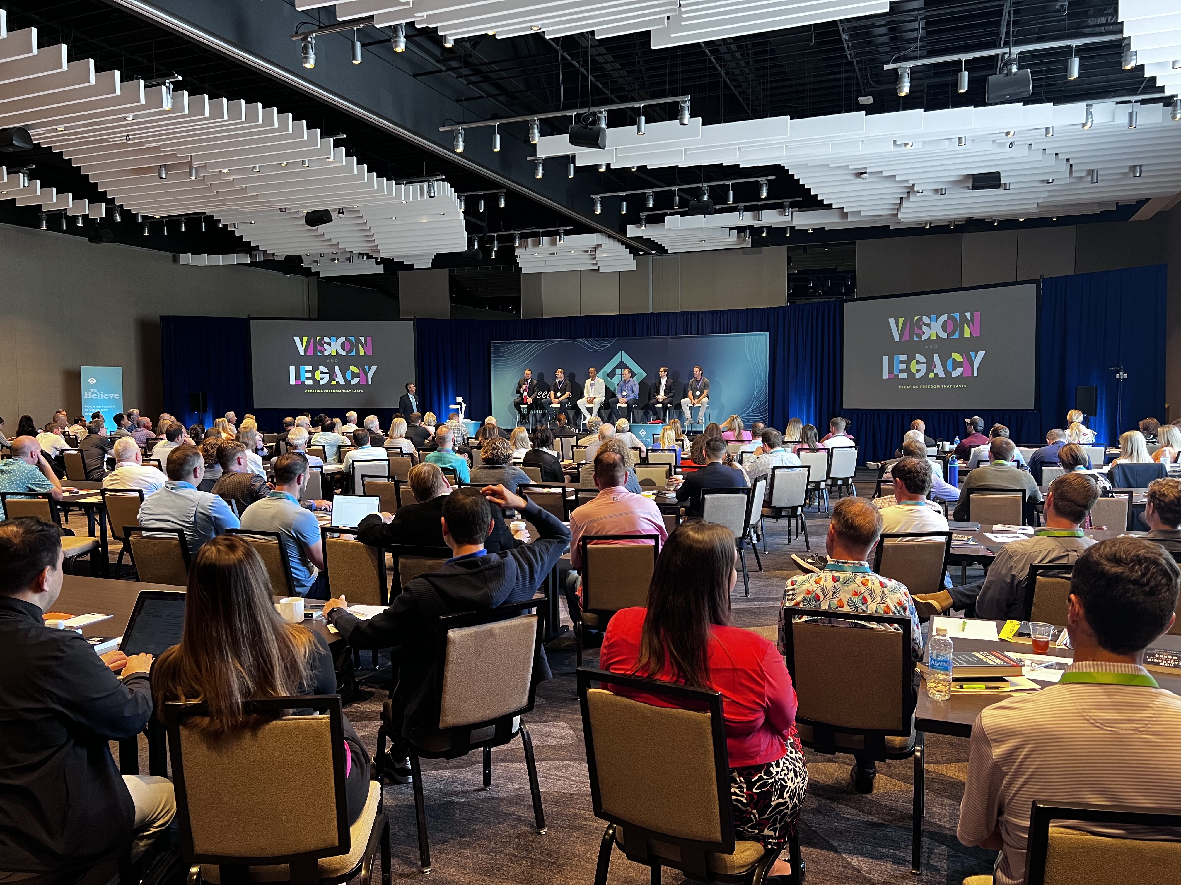 Freedom Founders service provider panel speaking with members at a live event