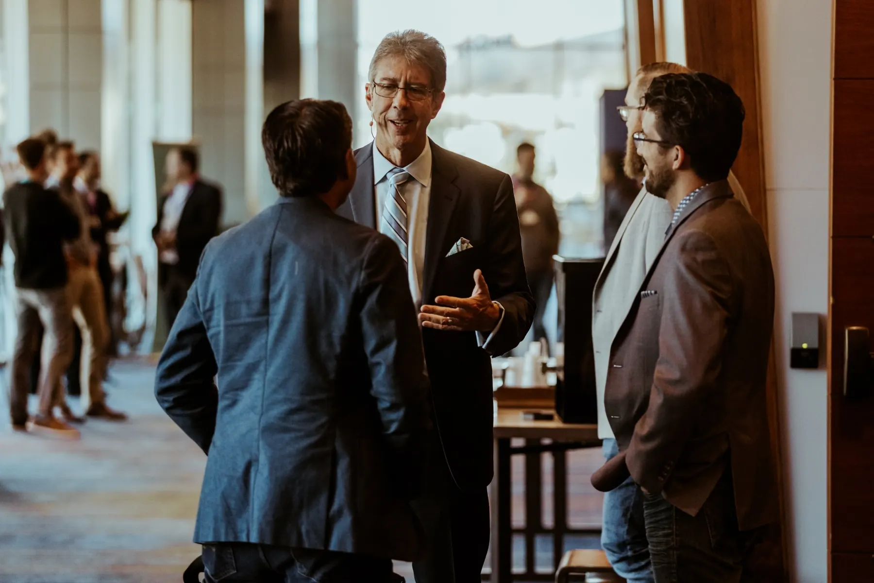 Freedom Founders members connecting between sessions