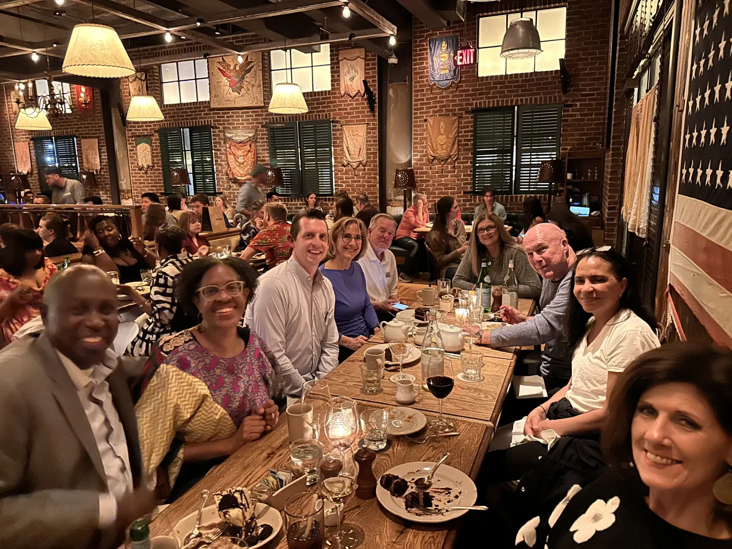 Freedom Founders members enjoying dinner together